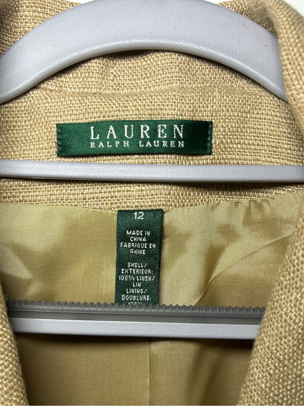 Lauren Ralph Lauren Women Tan 100% Linen Blazer - Picture 4 of 7